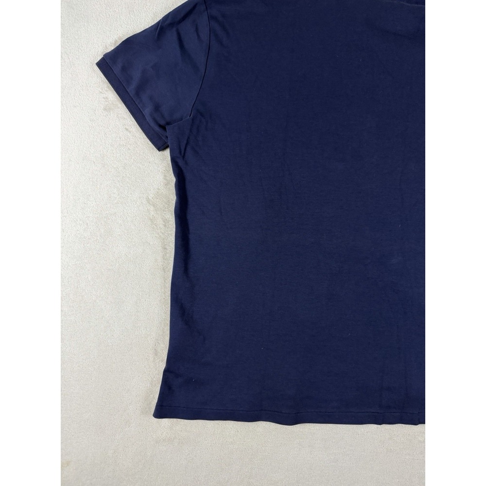 Polo Ralph Lauren Custom Slim Fit Polo Shirt Mens XL Blue Cotton Mesh Brown Pony - Picture 14 of 16